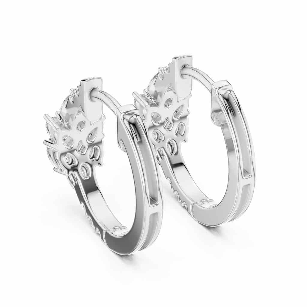 Pear & Round Diamond Cluster Hoops with Lab-Grown Diamonds