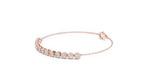 Round Diamond Station Bracelet with Lab-Grown Diamonds
