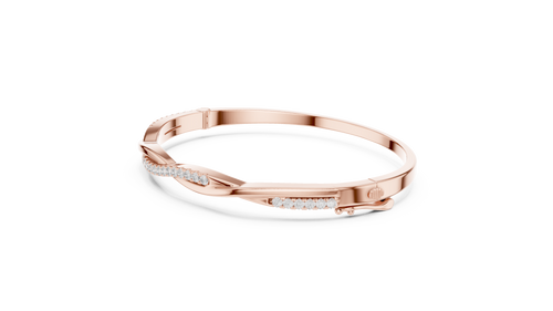 Slim Pavé Round Diamond Bangle with Lab-Grown Diamonds