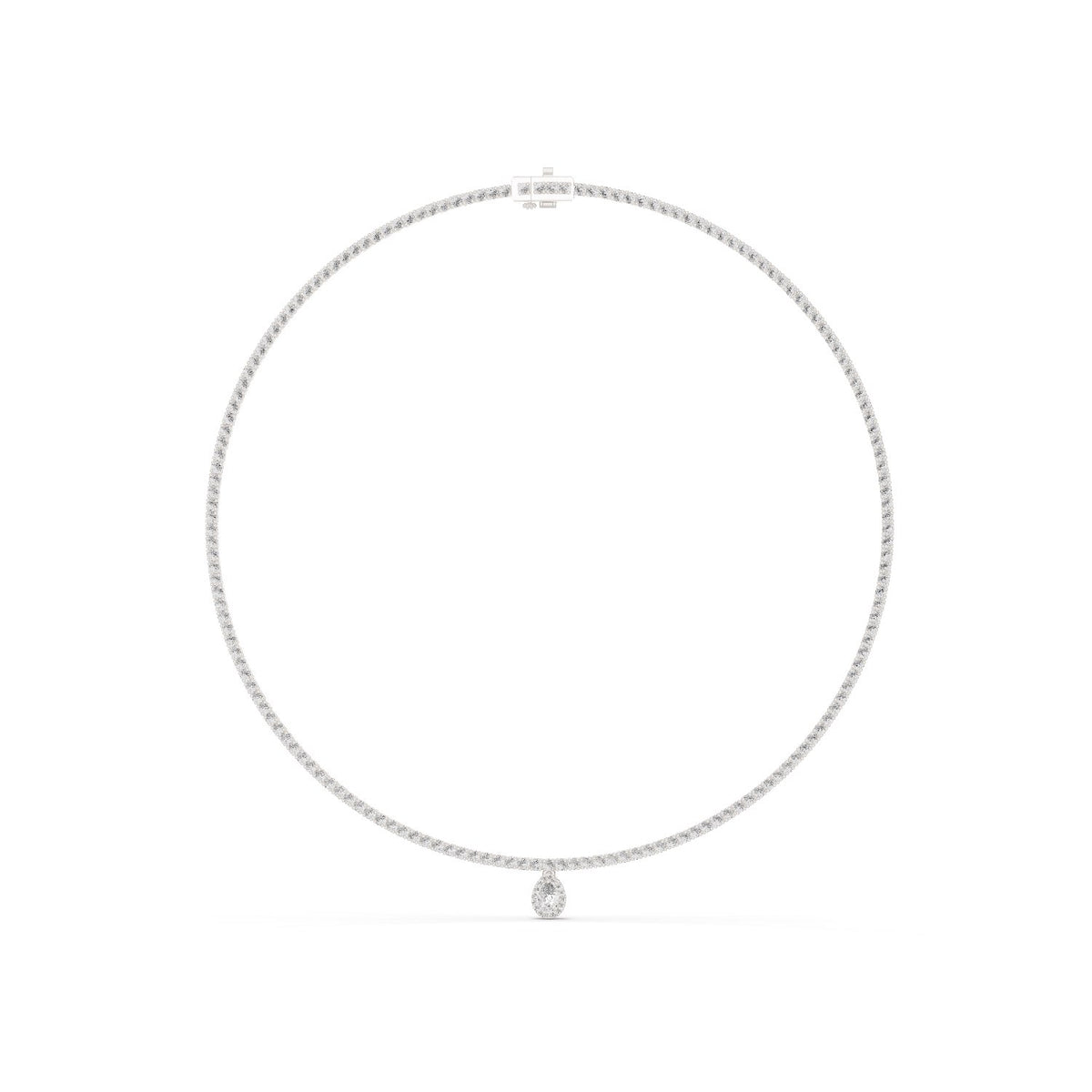 Pear Drop Round Diamond Necklace with lab-grown diamonds – Yameee GNK-0002