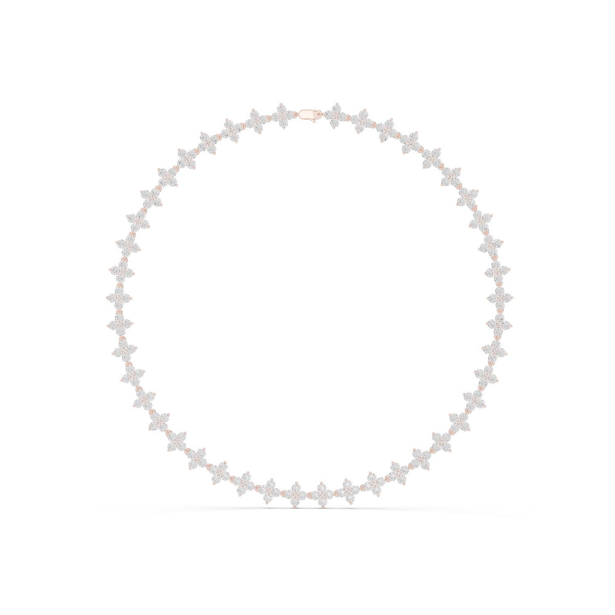 Two-Row Round Diamond Riviera Necklace with lab-grown diamonds – Yameee GNK-0008