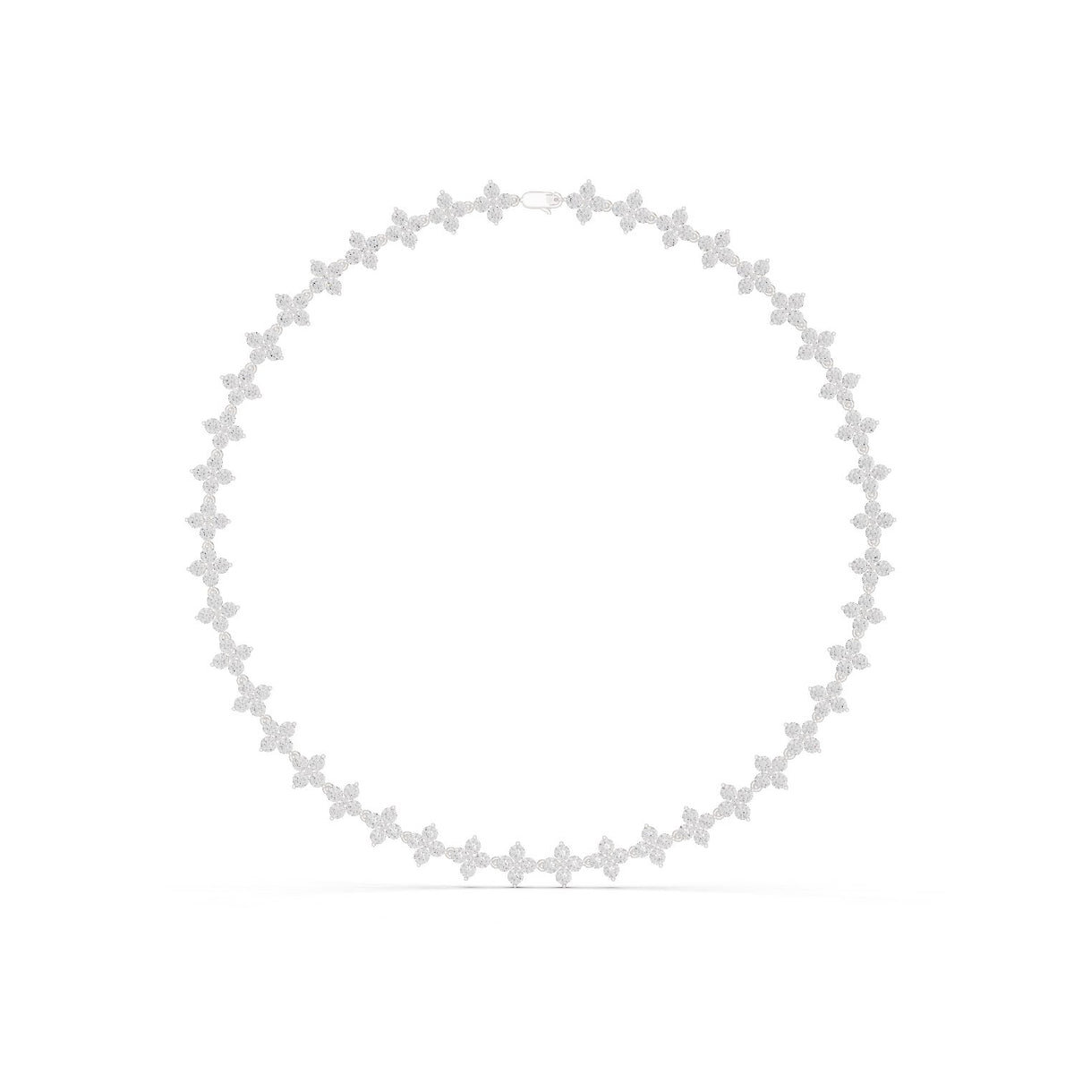 Two-Row Round Diamond Riviera Necklace with lab-grown diamonds – Yameee GNK-0008