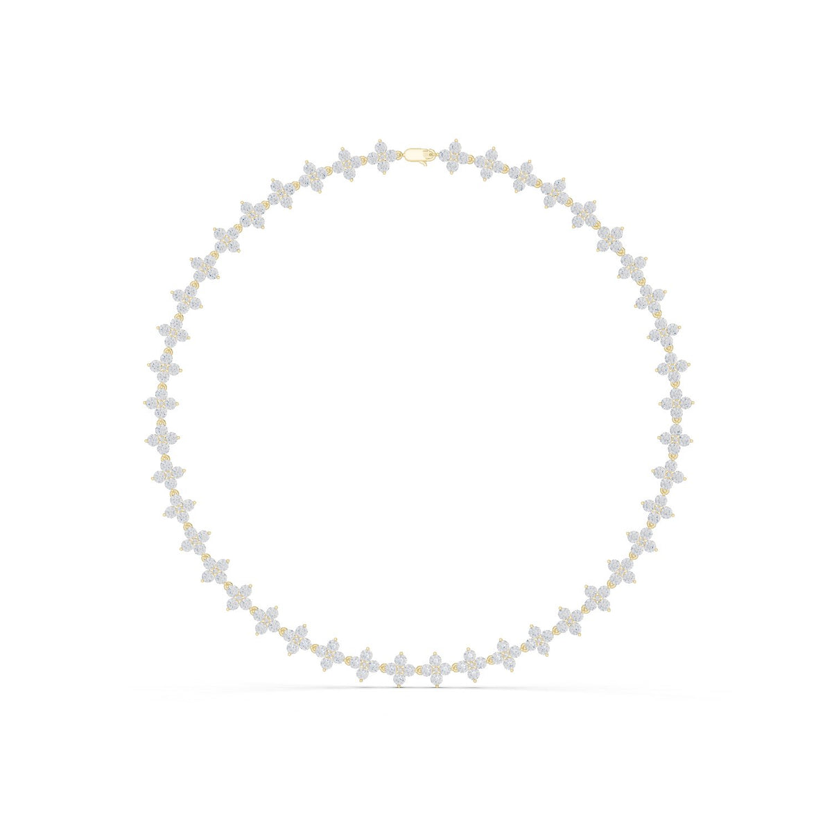 Two-Row Round Diamond Riviera Necklace with lab-grown diamonds – Yameee GNK-0008