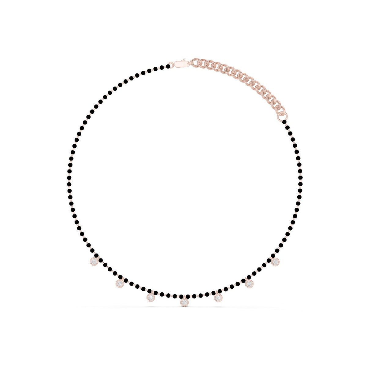 Seven-Stone Round Diamond Necklace with lab-grown diamonds – Yameee GNK-0009