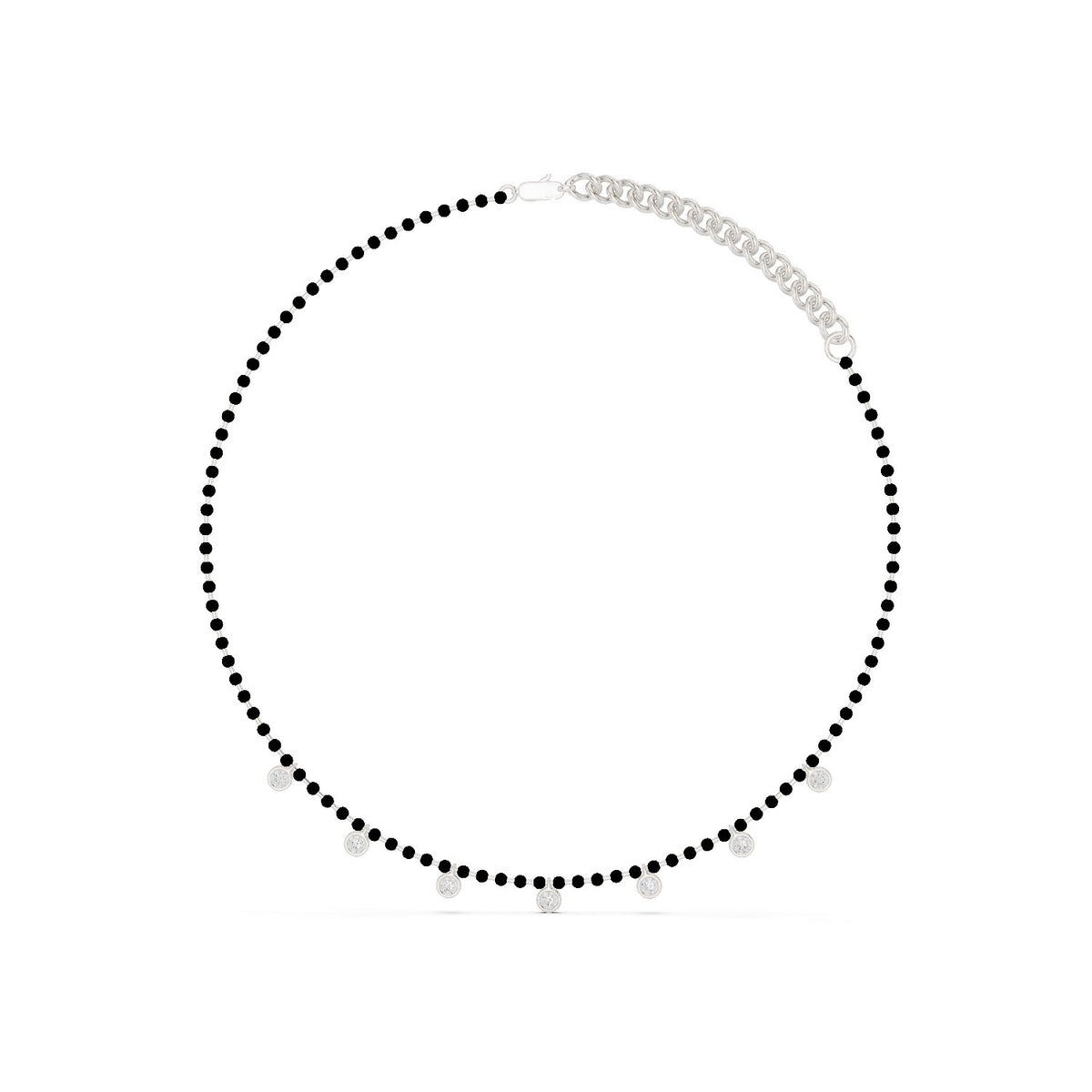 Seven-Stone Round Diamond Necklace with lab-grown diamonds – Yameee GNK-0009