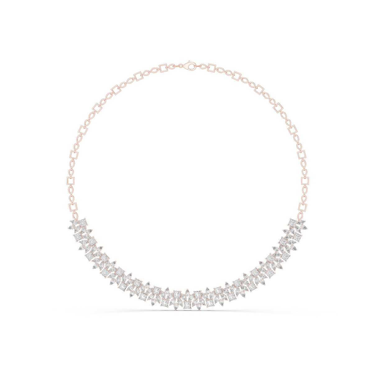 Pear Princess & Marquise Diamond Necklace with lab-grown diamonds – Yameee GNK-0023