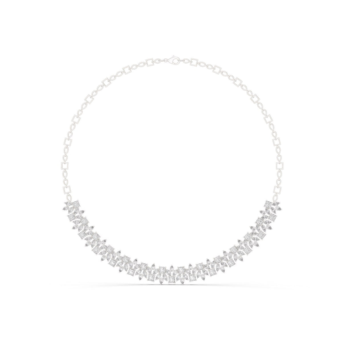 Pear Princess & Marquise Diamond Necklace with lab-grown diamonds – Yameee GNK-0023