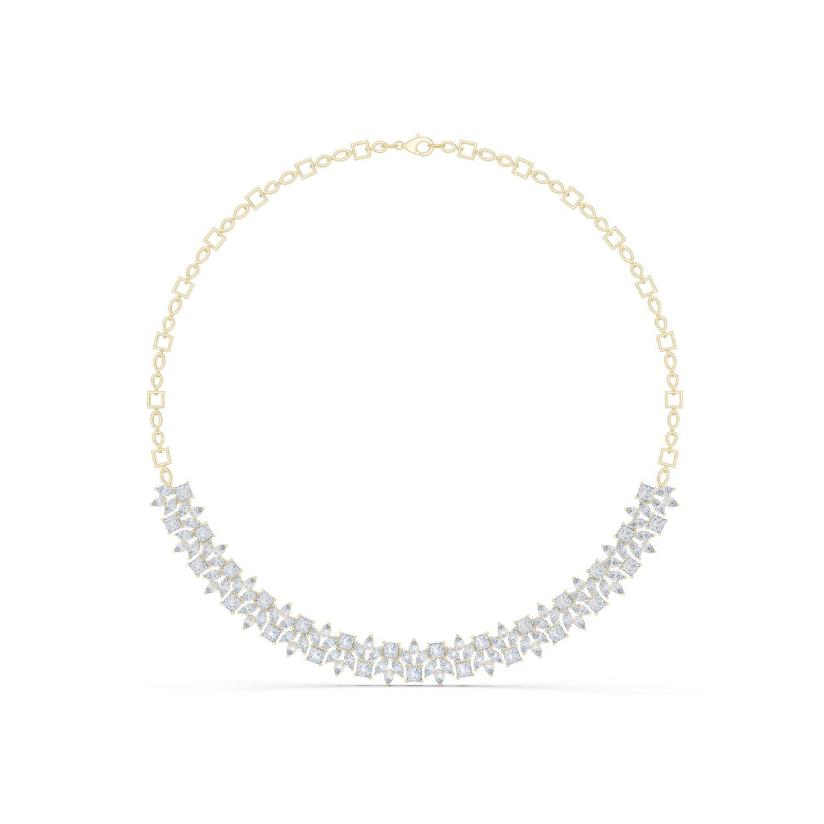 Pear Princess & Marquise Diamond Necklace with lab-grown diamonds – Yameee GNK-0023