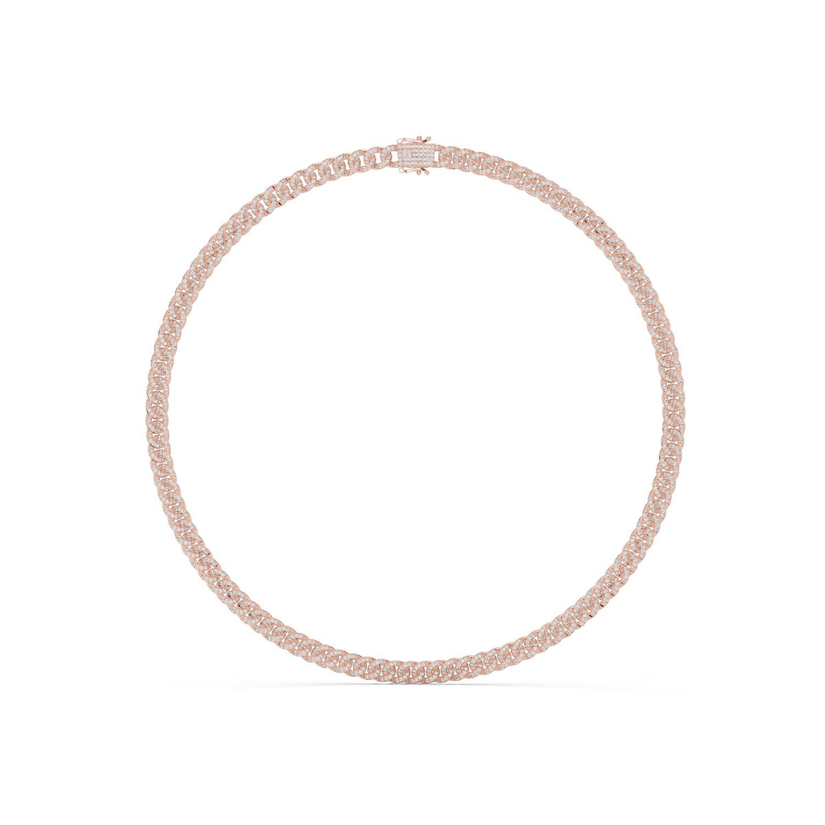 Sculpted Pavé Round Diamond Necklace with lab-grown diamonds – Yameee GNK-0042