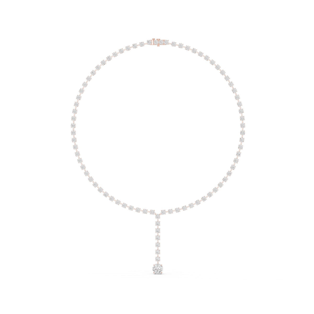 Graduated Round Diamond Centre Necklace with lab-grown diamonds – Yameee GNK-0046