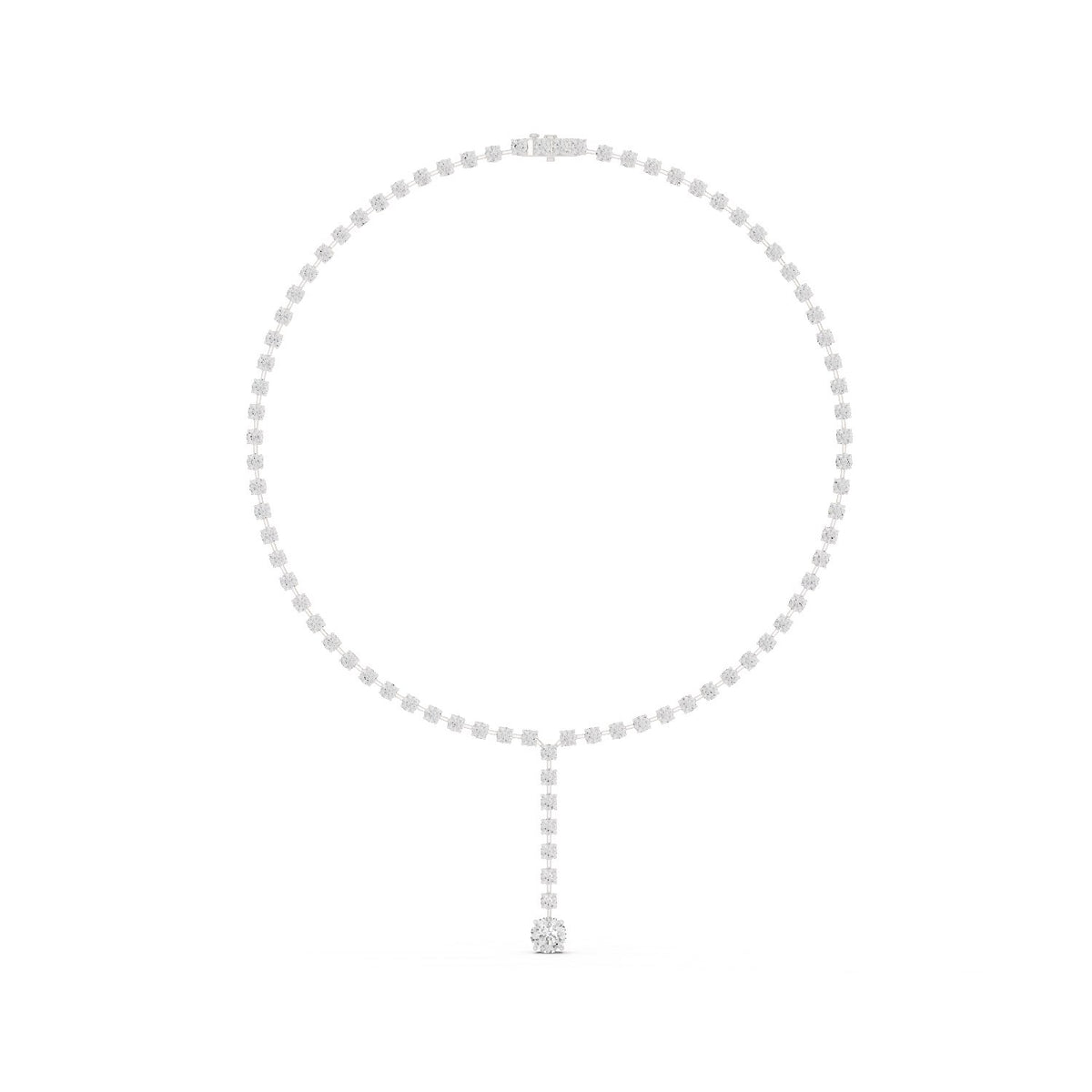 Graduated Round Diamond Centre Necklace with lab-grown diamonds – Yameee GNK-0046
