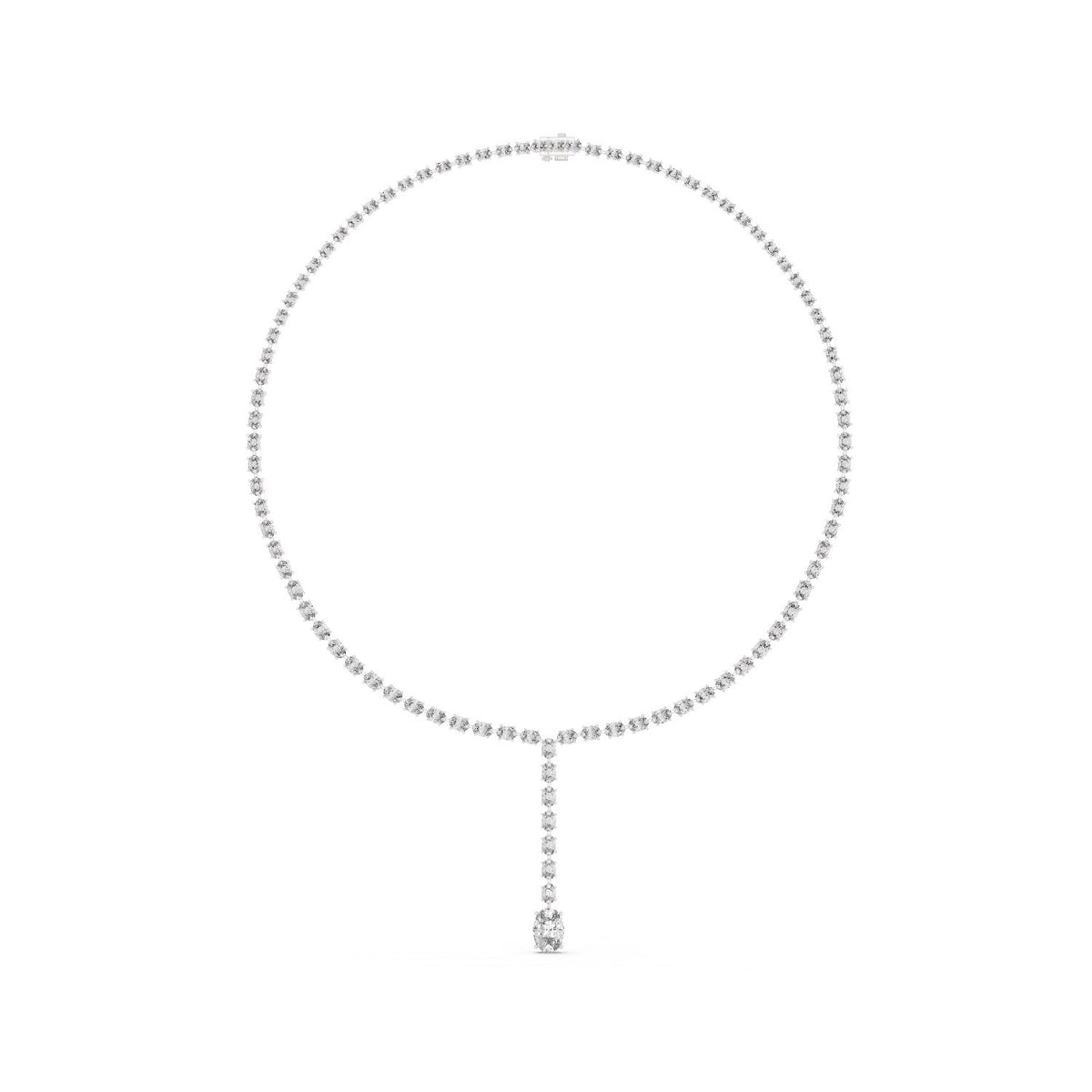 Graduated Oval Diamond Riviera Necklace with lab-grown diamonds – Yameee GNK-0047