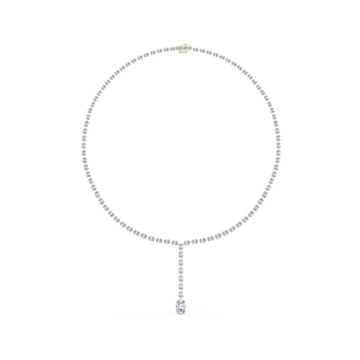 Graduated Oval Diamond Riviera Necklace with lab-grown diamonds – Yameee GNK-0047