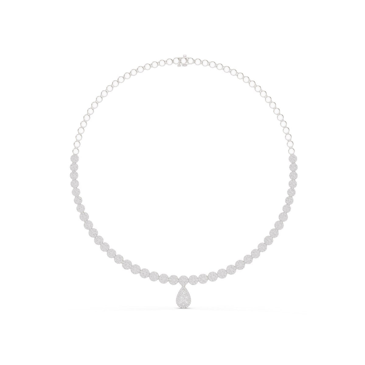 Multi-Row Graduated Round Diamond Necklace with lab-grown diamonds – Yameee GNK-0048