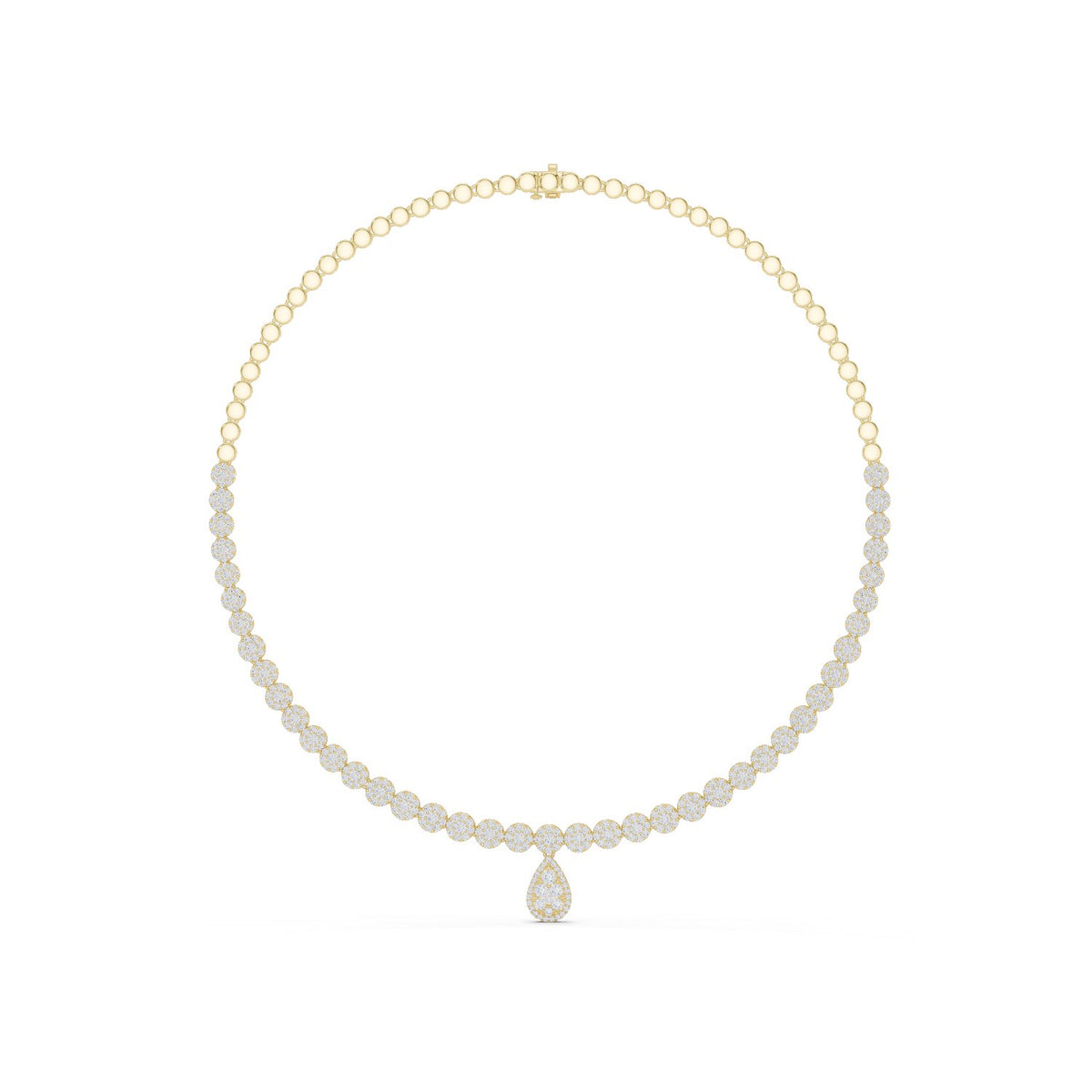 Multi-Row Graduated Round Diamond Necklace with lab-grown diamonds – Yameee GNK-0048