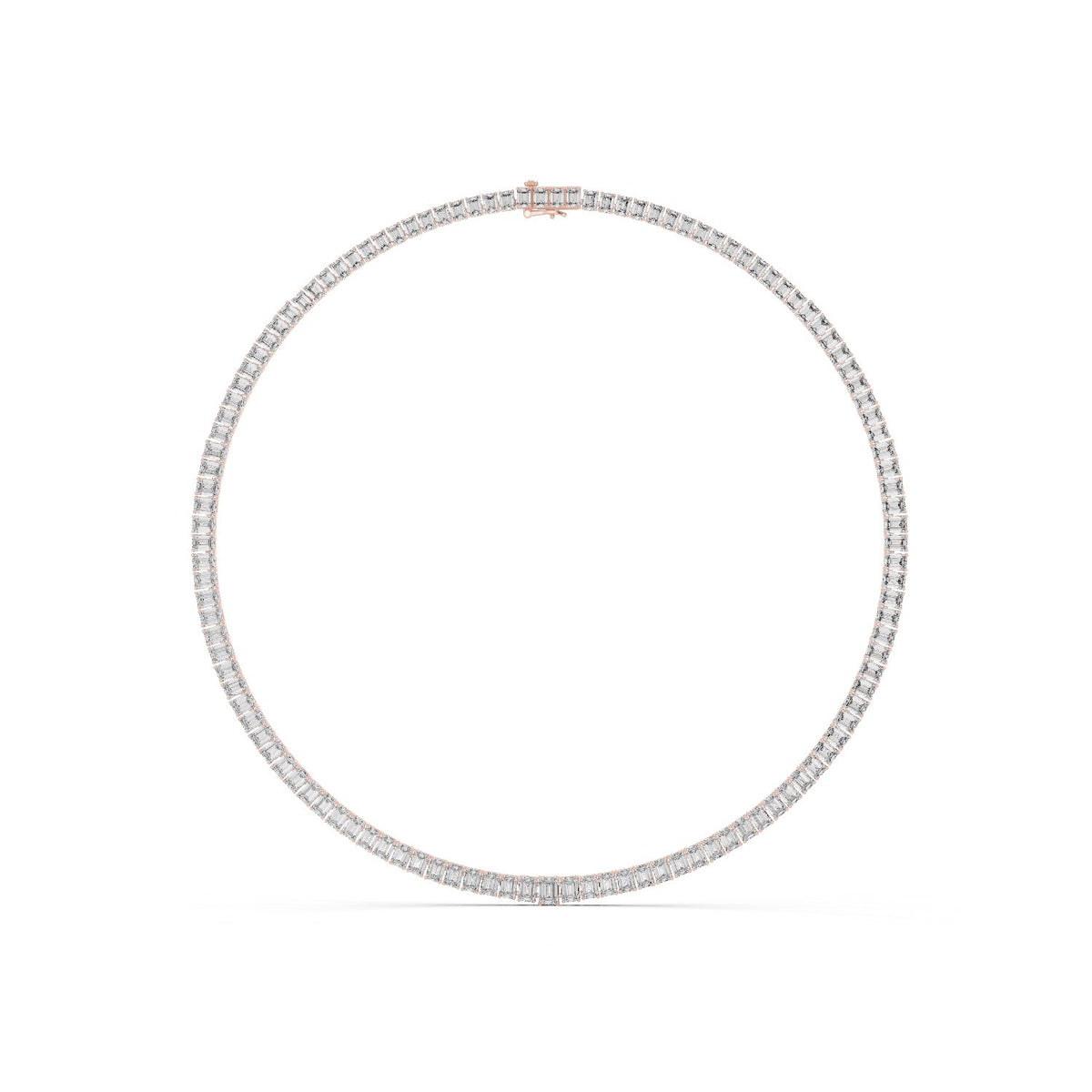 Graduated Emerald-Cut Diamond Necklace with lab-grown diamonds – Yameee GNK-0051