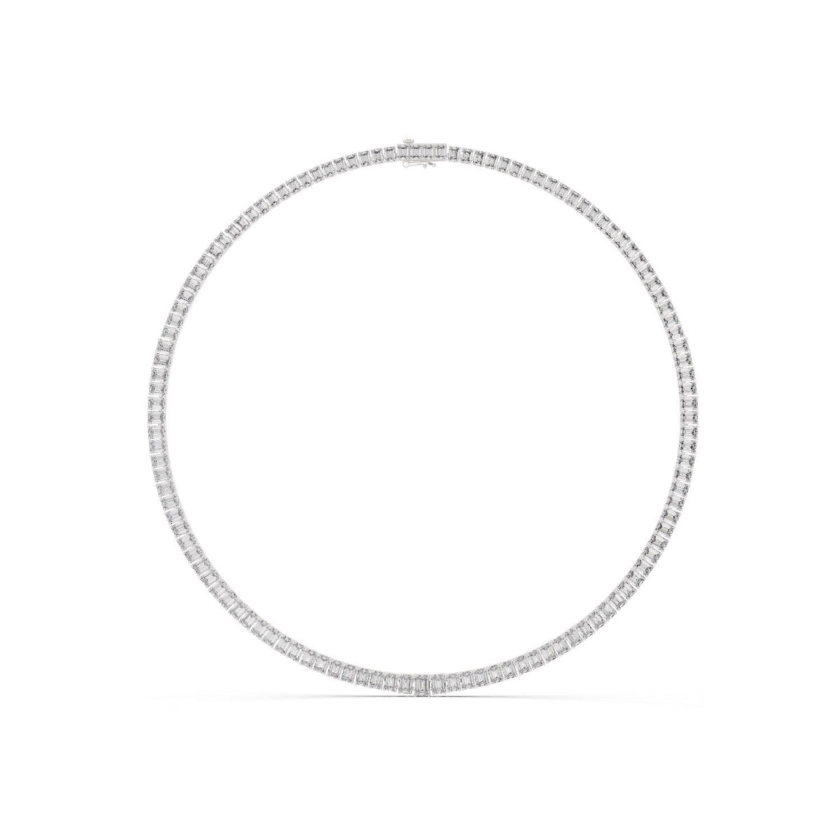 Graduated Emerald-Cut Diamond Necklace with lab-grown diamonds – Yameee GNK-0051