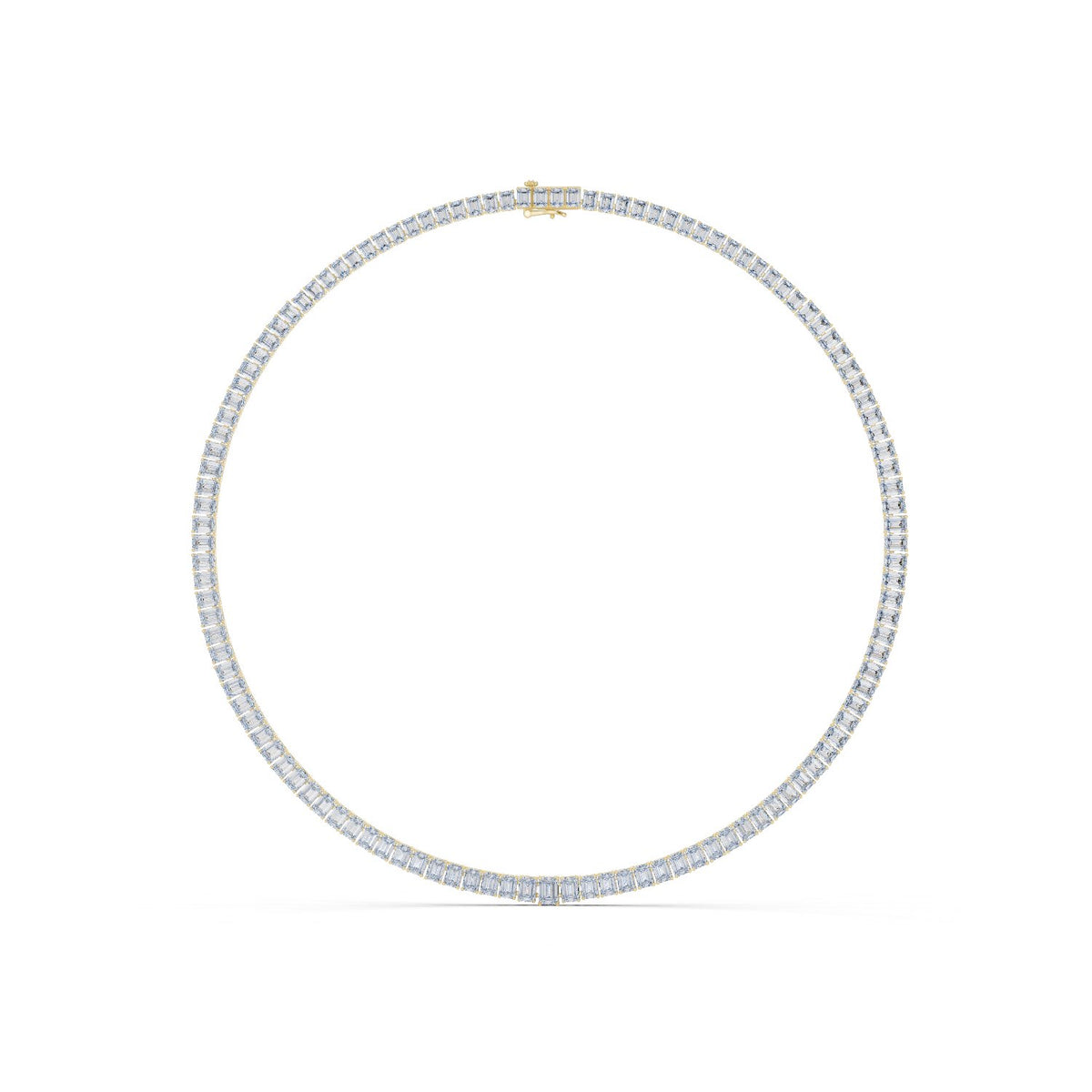 Graduated Emerald-Cut Diamond Necklace with lab-grown diamonds – Yameee GNK-0051
