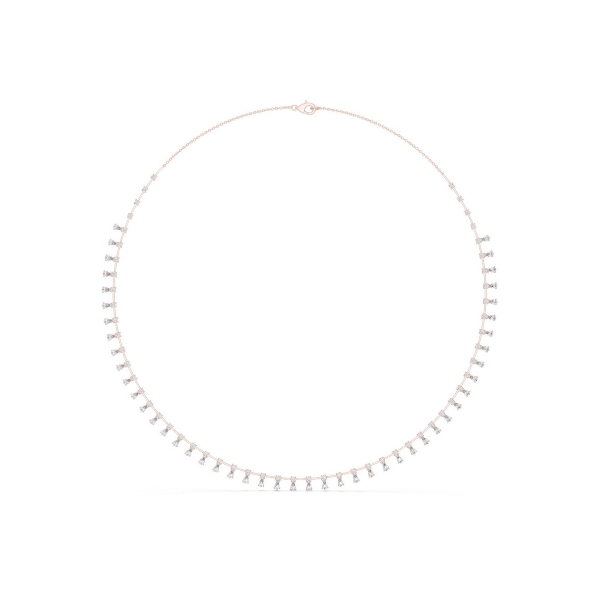 Pear & Round Diamond Tennis Necklace with lab-grown diamonds – Yameee GNK-0052