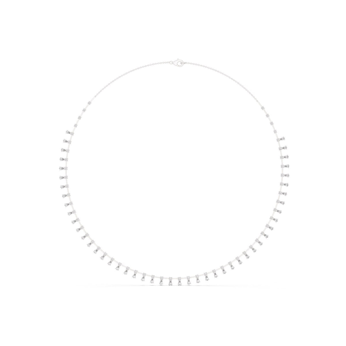Pear & Round Diamond Tennis Necklace with lab-grown diamonds – Yameee GNK-0052