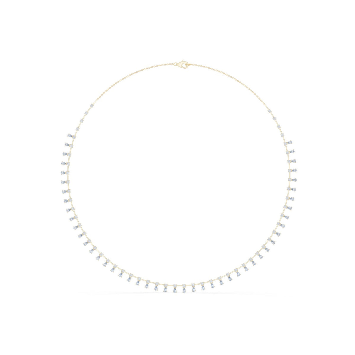 Pear & Round Diamond Tennis Necklace with lab-grown diamonds – Yameee GNK-0052