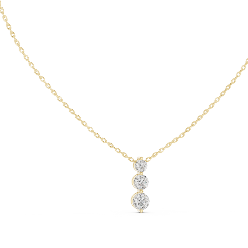 Graduated Three-Diamond Pendant with Lab-Grown Diamonds