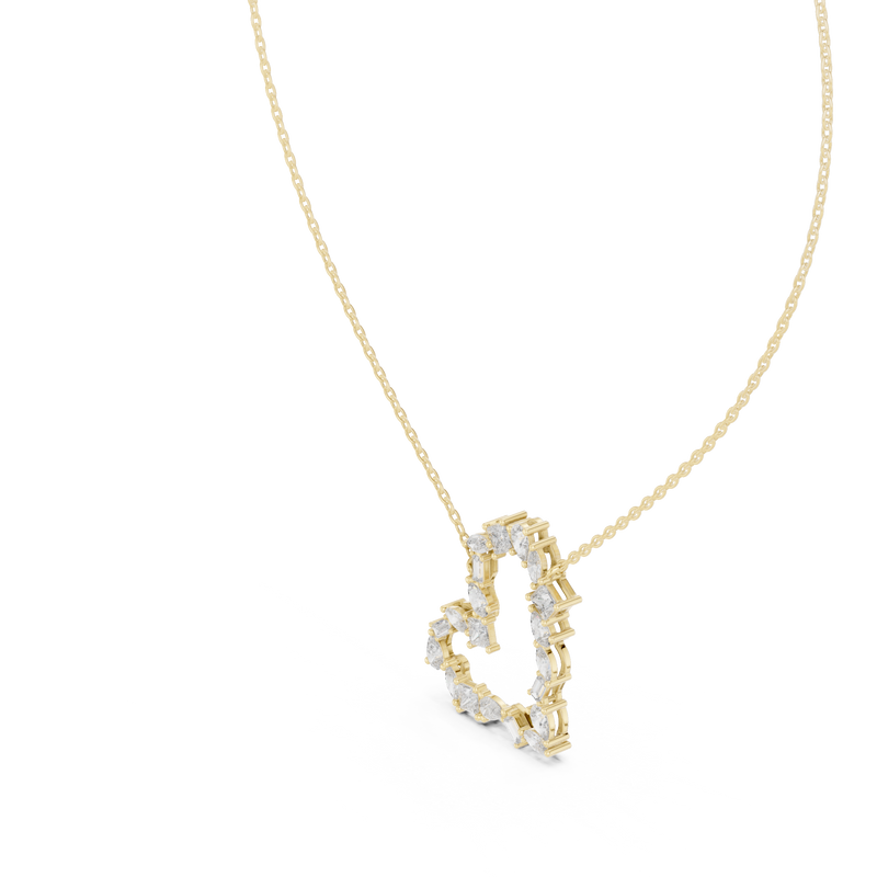 Mixed-Cut Crescent Diamond Pendant with Lab-Grown Diamonds