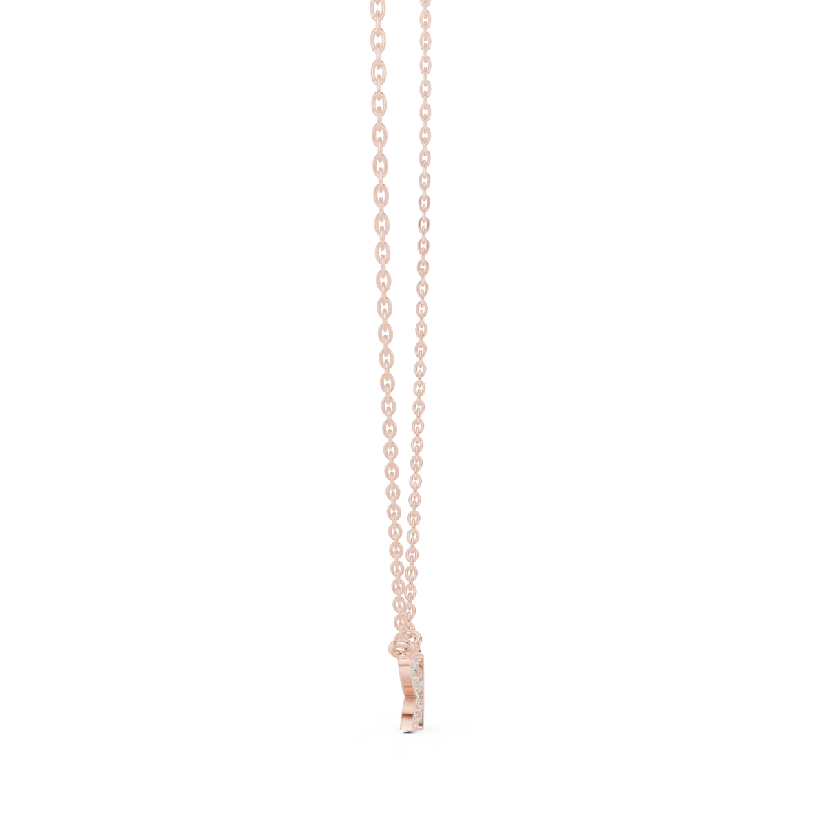 Butterfly Round Diamond Pendant with Lab-Grown Diamonds - Rose Gold - view 3