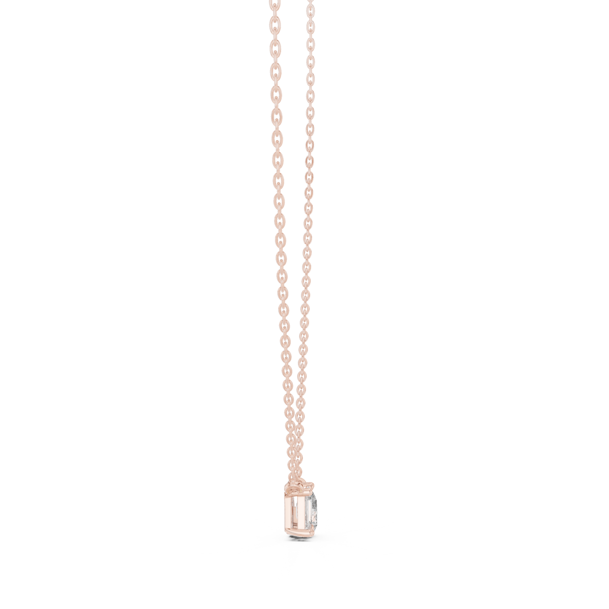 Emerald &amp; Pear Toi et Moi Diamond Pendant with Lab-Grown Diamonds - Rose Gold - view 3