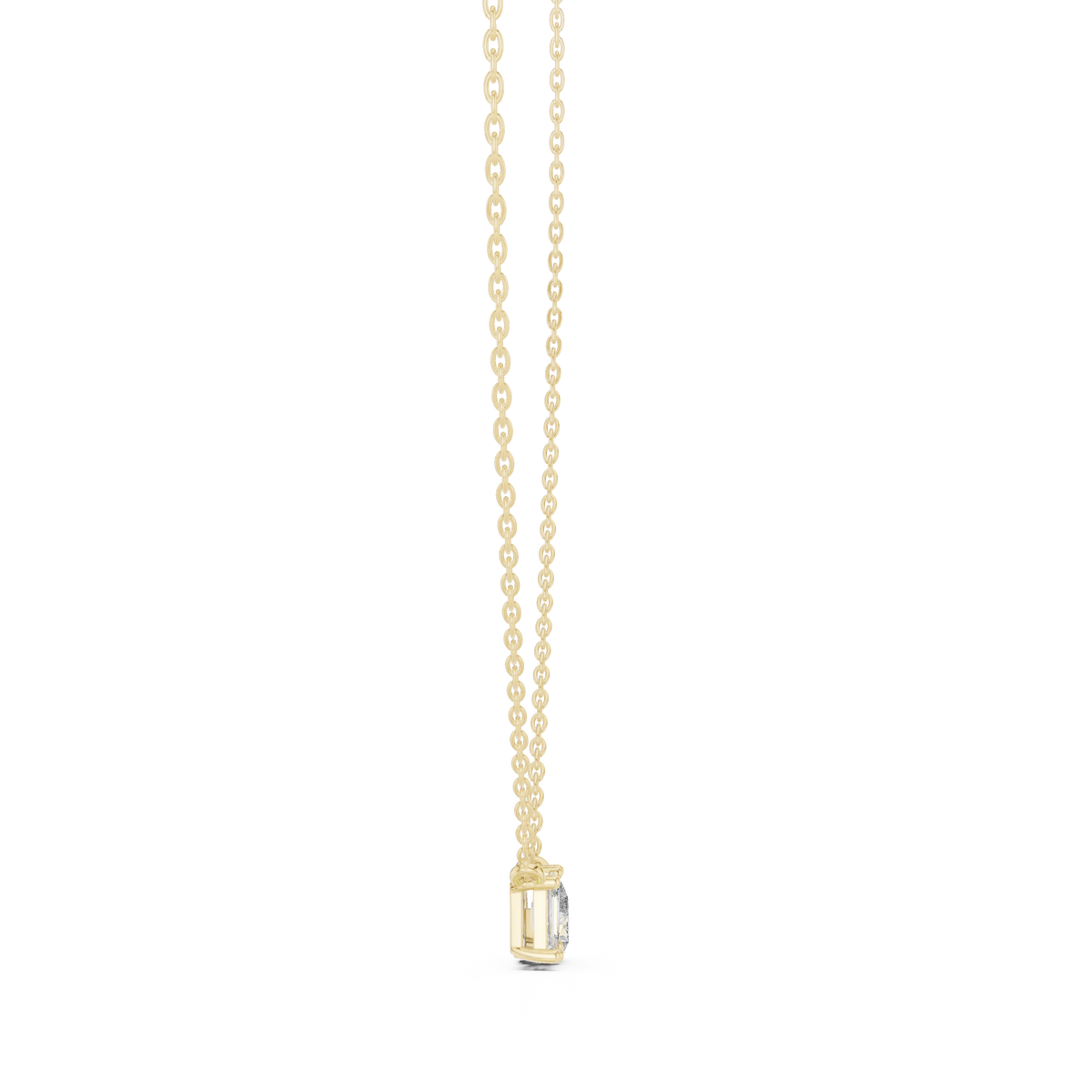 Emerald &amp; Pear Toi et Moi Diamond Pendant with Lab-Grown Diamonds - Yellow Gold - view 3