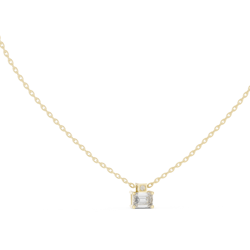 Emerald-Cut Diamond Accent Pendant with Lab-Grown Diamonds