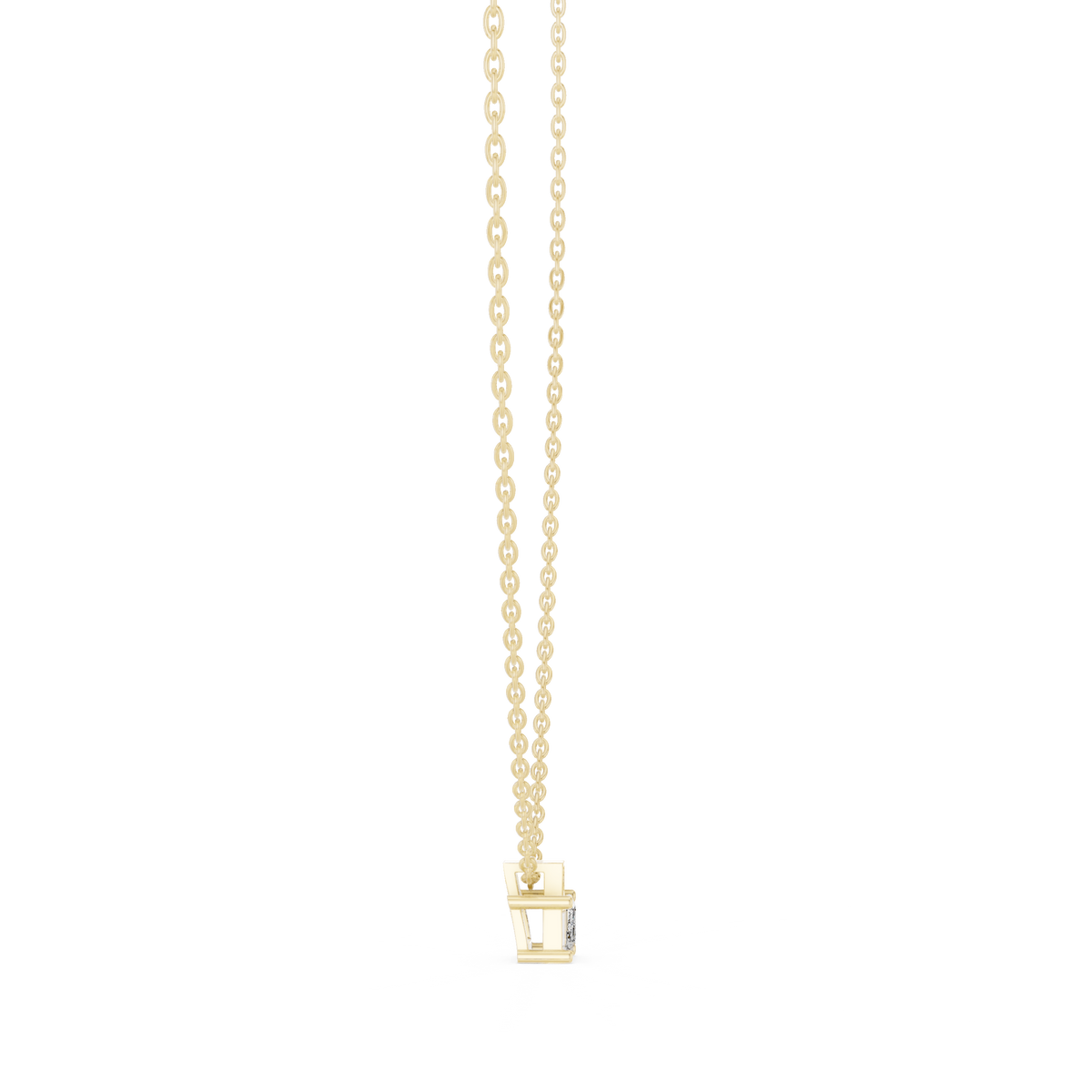 Emerald-Cut Diamond Accent Pendant with Lab-Grown Diamonds - Yellow Gold - view 3