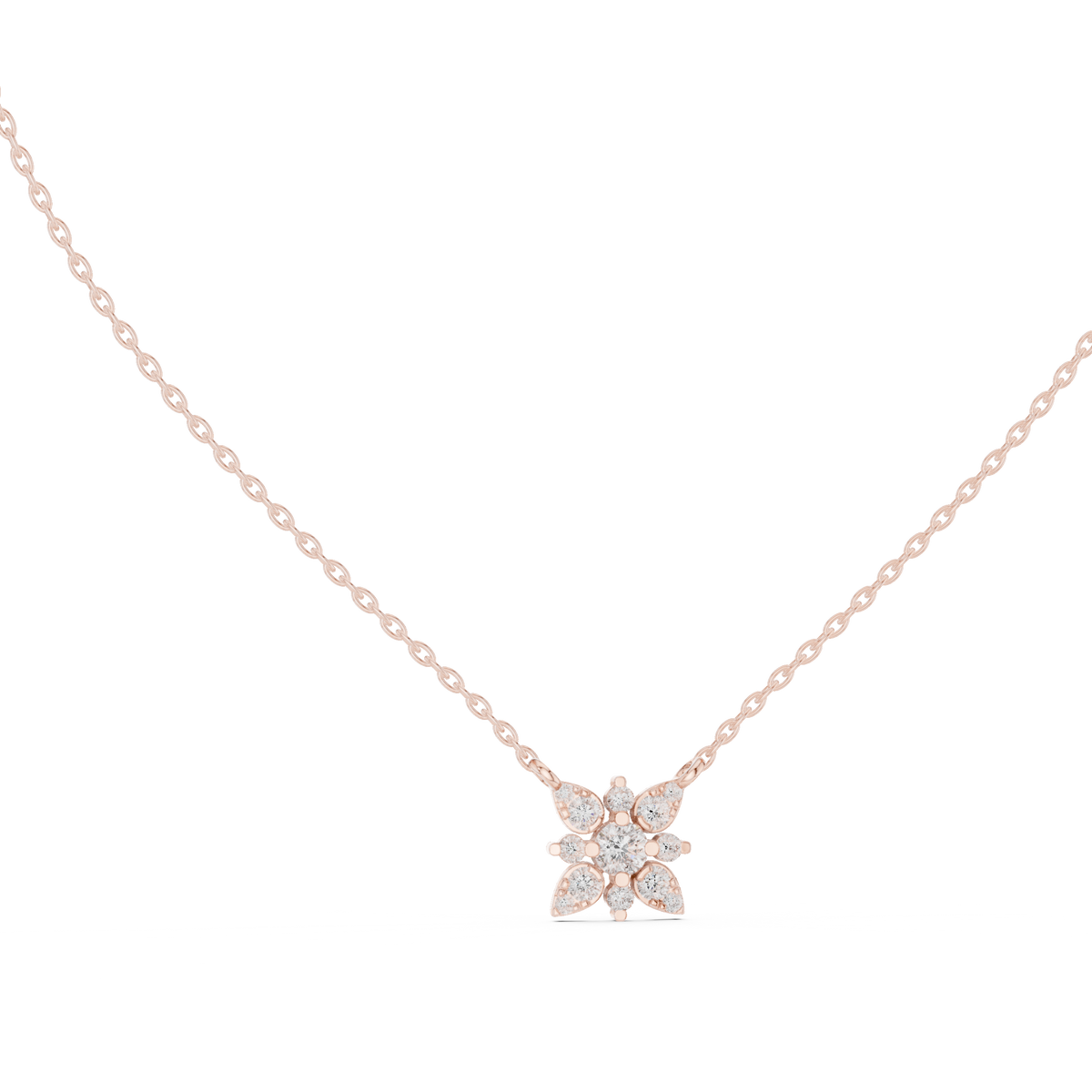 Celestial Starburst Diamond Pendant with Lab-Grown Diamonds - Rose Gold