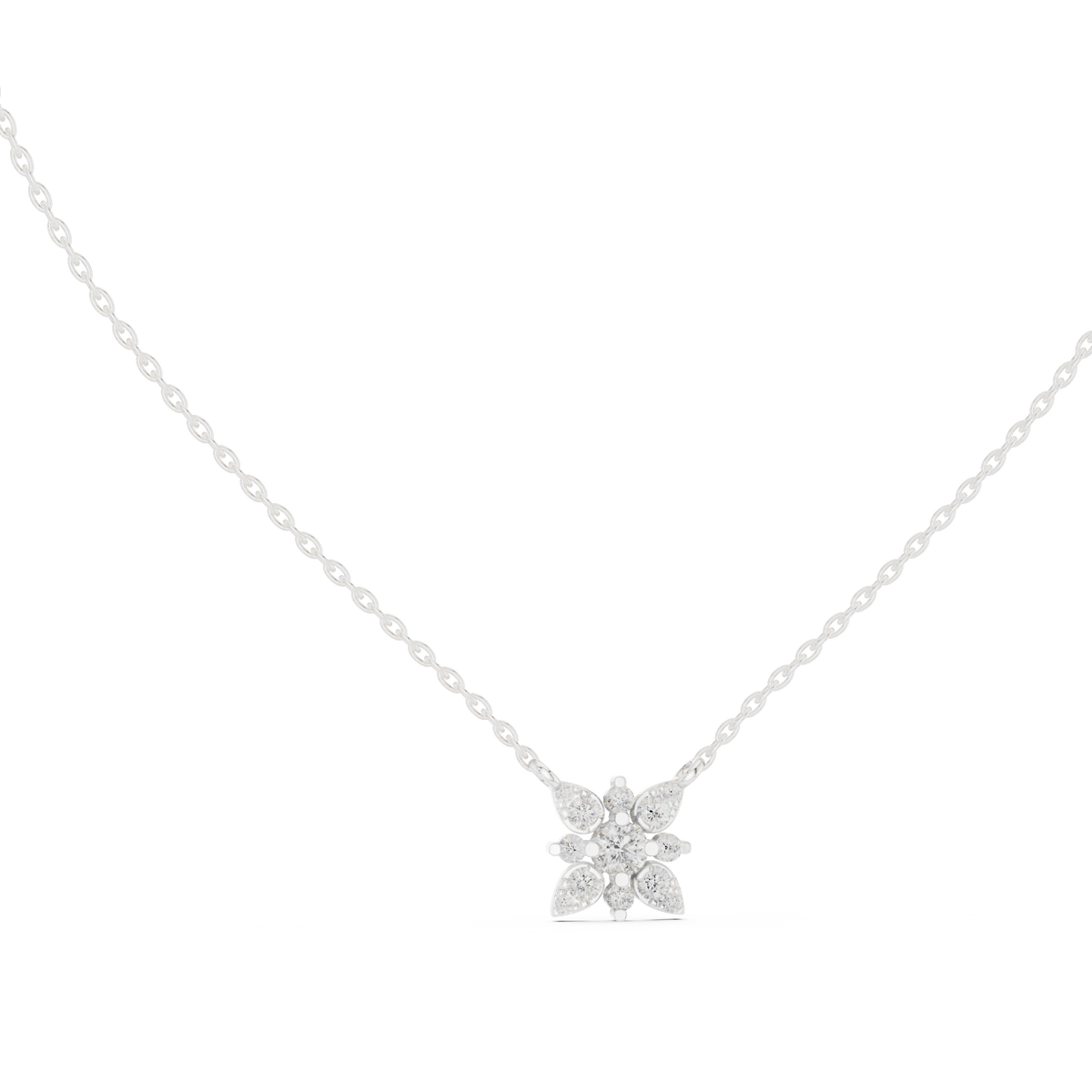 Celestial Starburst Diamond Pendant with Lab-Grown Diamonds - White Gold