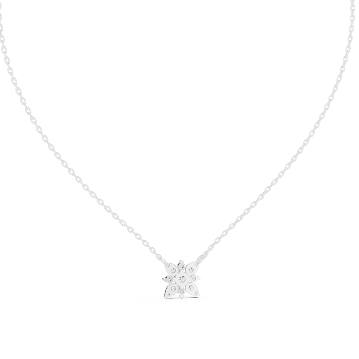 Celestial Starburst Diamond Pendant with Lab-Grown Diamonds - White Gold - view 4