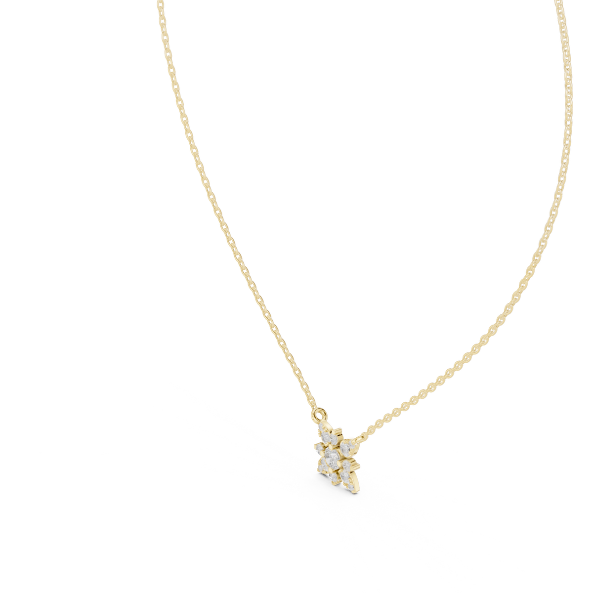 Celestial Starburst Diamond Pendant with Lab-Grown Diamonds - Yellow Gold - view 2