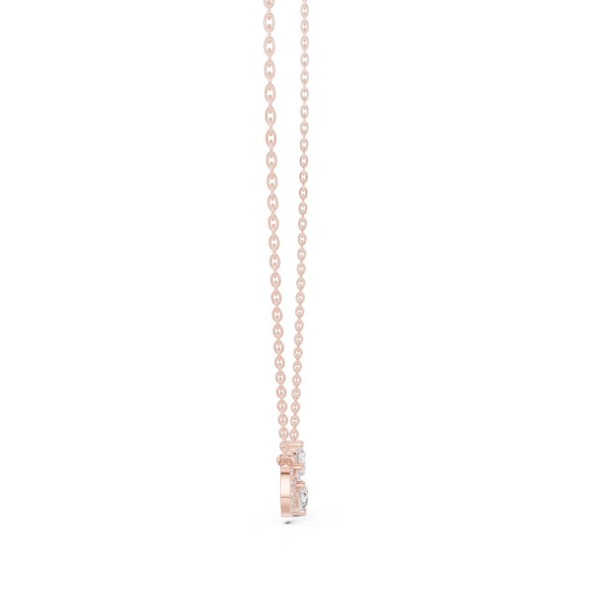 Infinity Pear &amp; Round Diamond Pendant with Lab-Grown Diamonds - Rose Gold - view 3