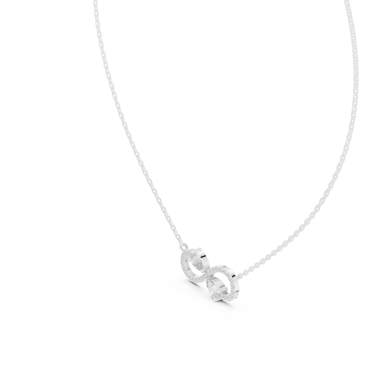 Infinity Pear &amp; Round Diamond Pendant with Lab-Grown Diamonds - White Gold - view 2