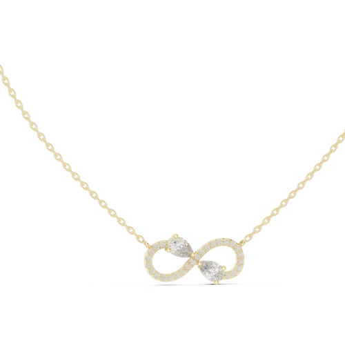 Infinity Pear &amp; Round Diamond Pendant with Lab-Grown Diamonds