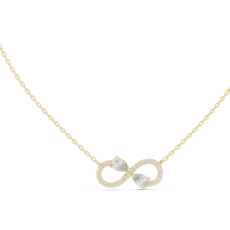 Infinity Pear &amp; Round Diamond Pendant with Lab-Grown Diamonds