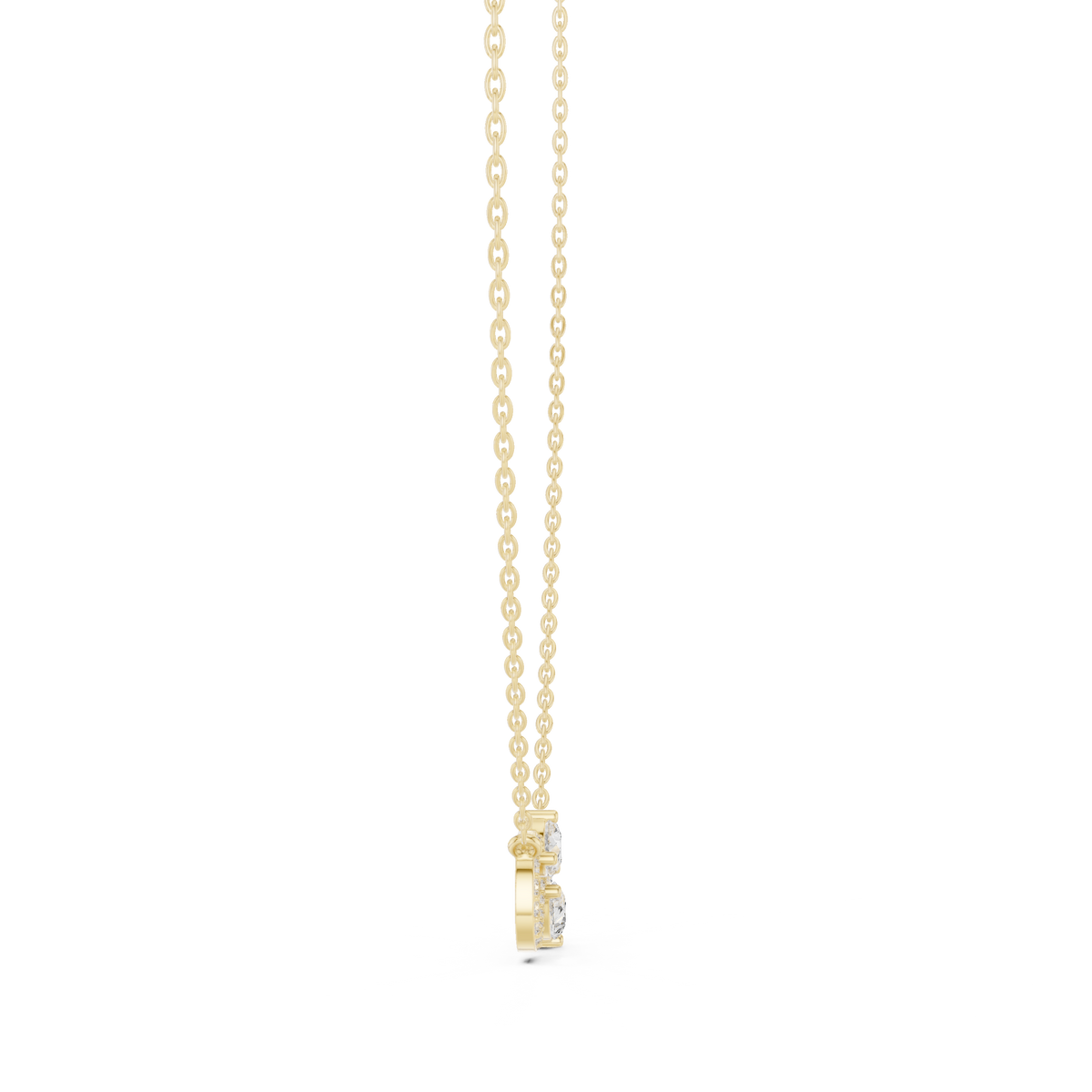 Infinity Pear &amp; Round Diamond Pendant with Lab-Grown Diamonds - Yellow Gold - view 3