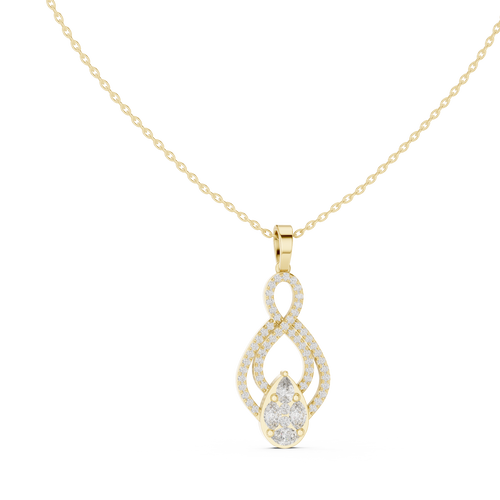 Botanical Mixed-Cut Diamond Drop Pendant with Lab-Grown Diamonds