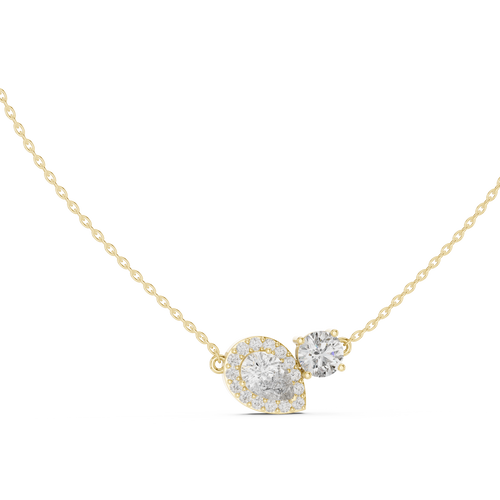 Round &amp; Pear Toi et Moi Diamond Pendant with Lab-Grown Diamonds