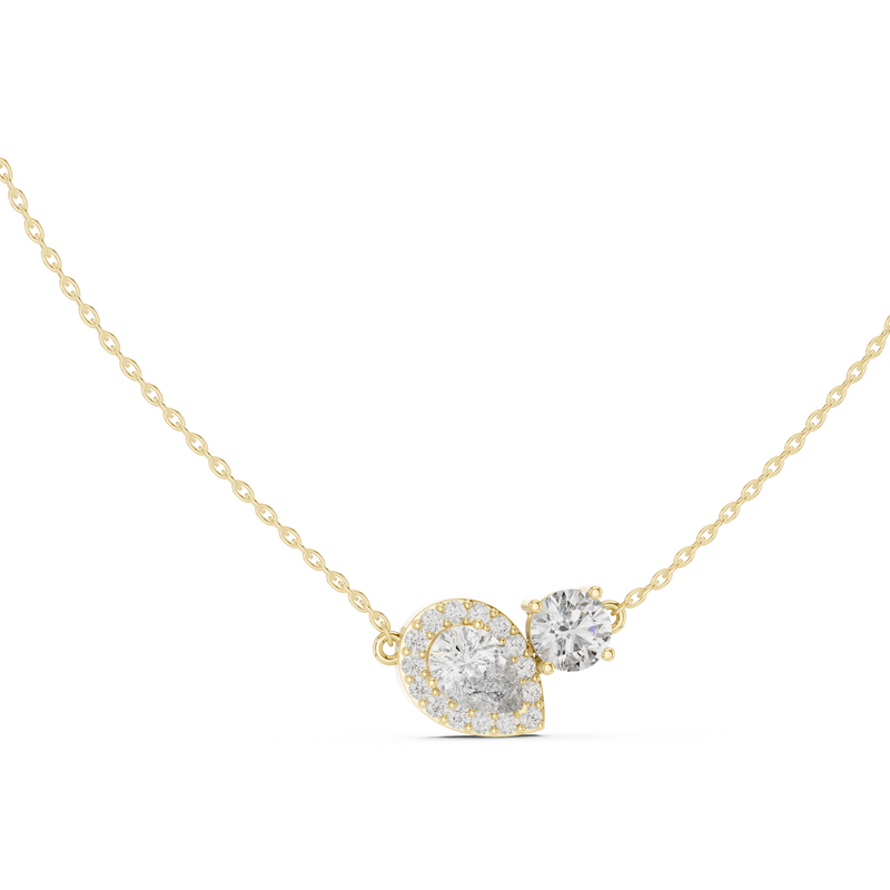 Round &amp; Pear Toi et Moi Diamond Pendant with Lab-Grown Diamonds
